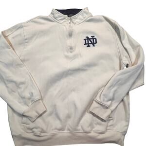 Notre Dame Fighting Irish Men XL Quarter Zip Pullover Cream Colosseum Fleece